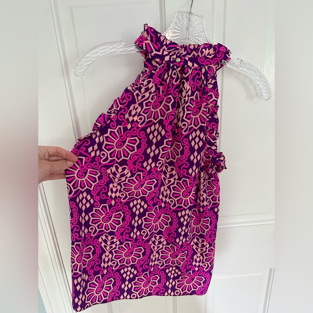 Alice & Trixie Pink Multicolor Silk Top in Small